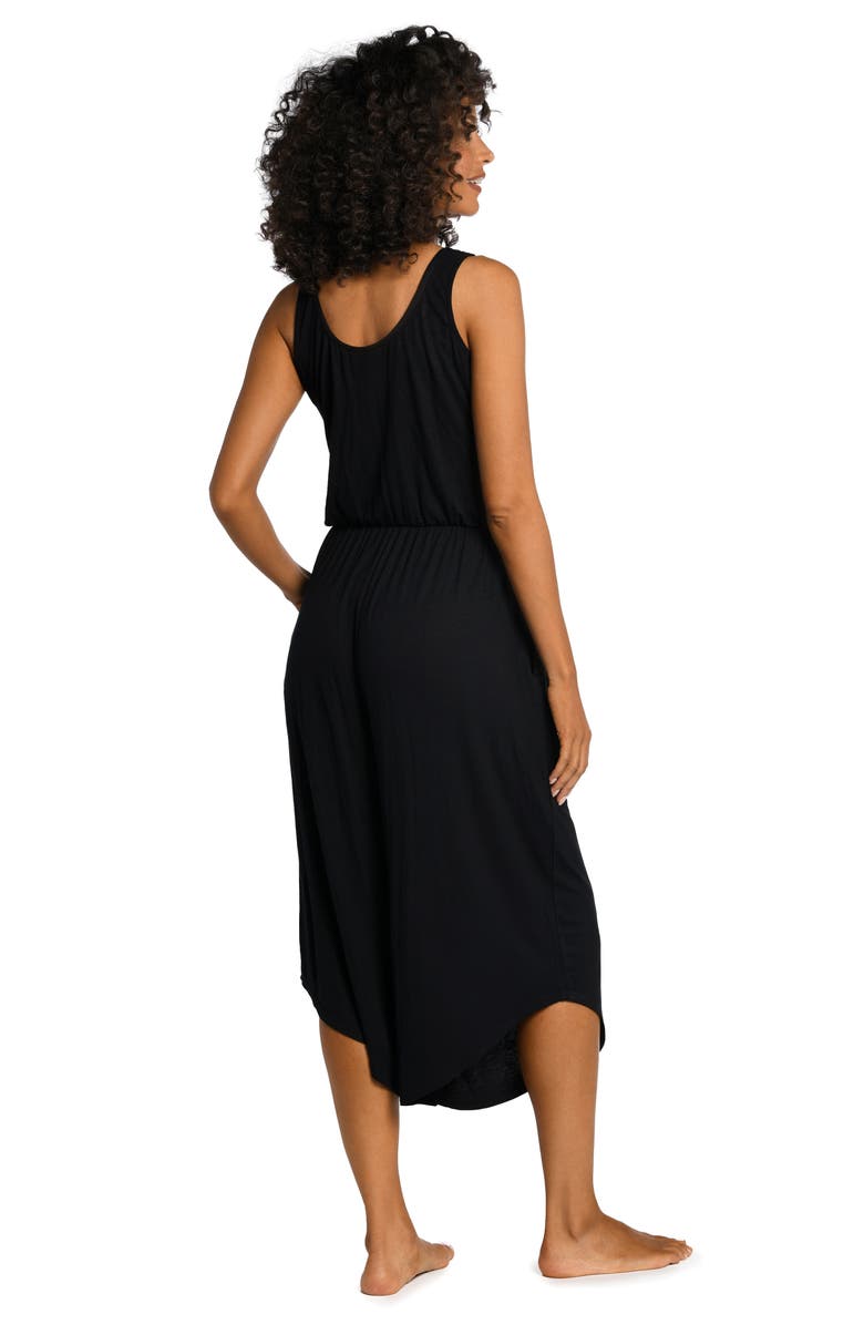 La Blanca Draped Wide Leg Cover-Up Jumpsuit, Alternate, color, Black