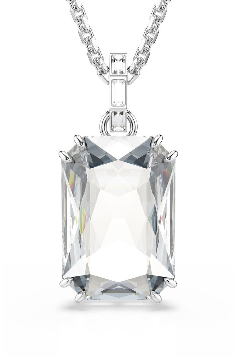 Millenia Crystal Pendant Necklace, Main, color, SILVER