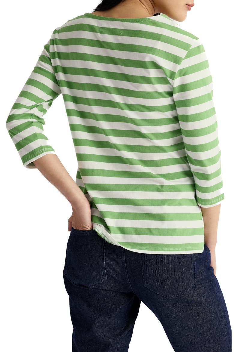 Sailor Stripe Organic Cotton Top, Alternate, color, SCALLION CLOVER LEAF