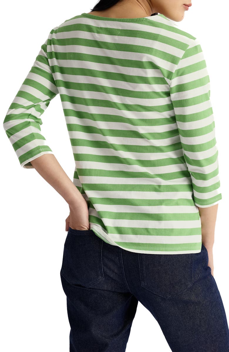Seasalt Cornwall Sailor Stripe Organic Cotton Top, Alternate, color, Scallion Clover Leaf