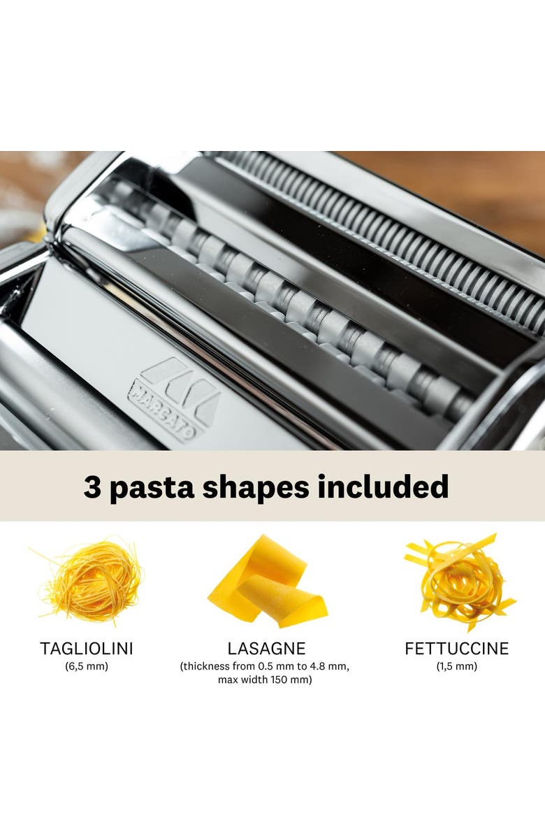 Marcato Atlas 150 Pasta Machine with Cutter and Hand Crank, Made in Italy, Alternate, color, Silver