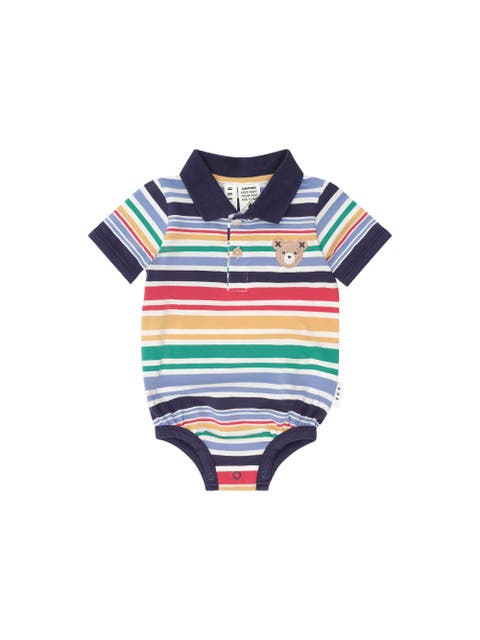 Rainbow Stripe Polo Romper (Baby)