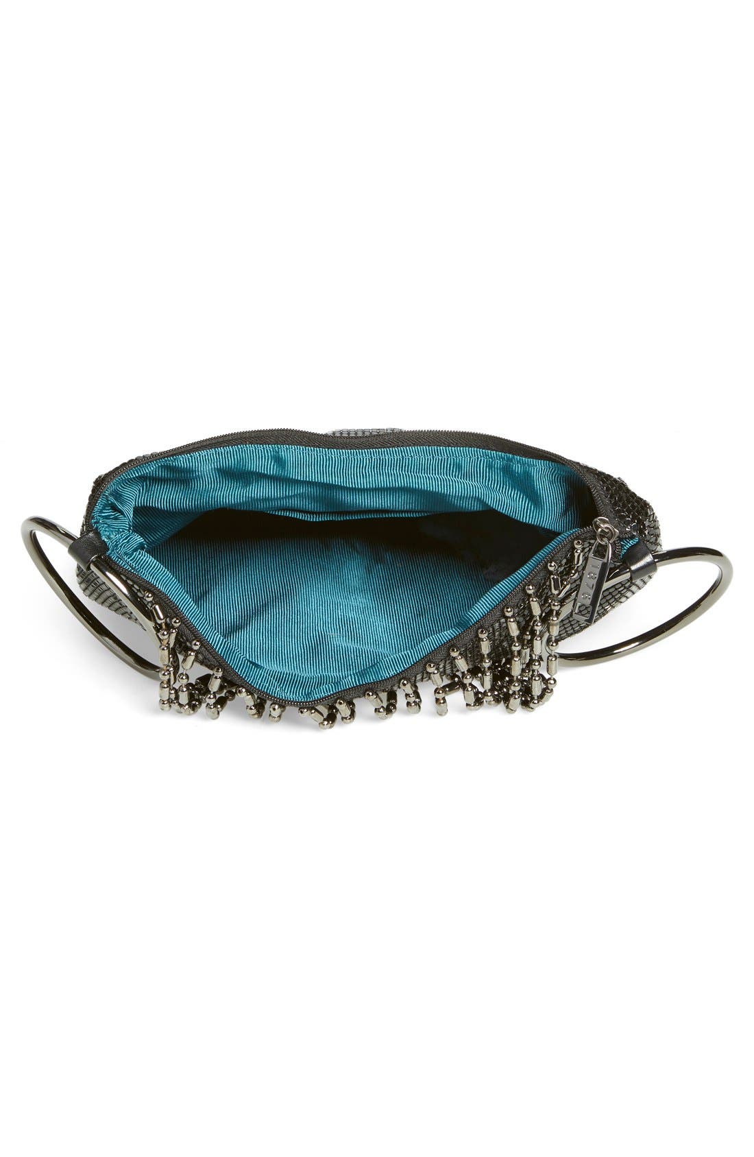 Cascade Fringe Evening Bag, Alternate, color, BLACK