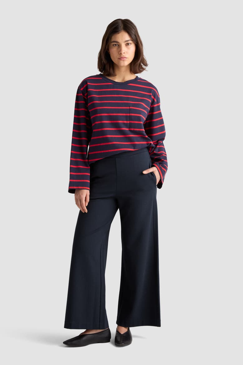 Lottie Wide Cropped Pants, Alternate, color, Midnight