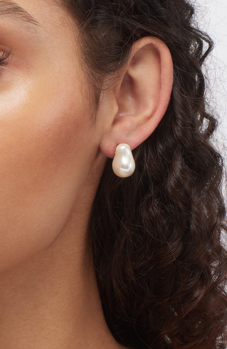 Lele Sadoughi Collector Faux Pearl Stud Earrings, Alternate, color, Ivory