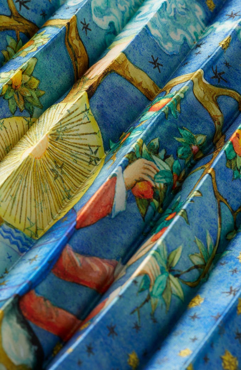 Scotch & Soda Mixed Print Pleated Satin Skirt, Alternate, color, Embassy Tree Aop