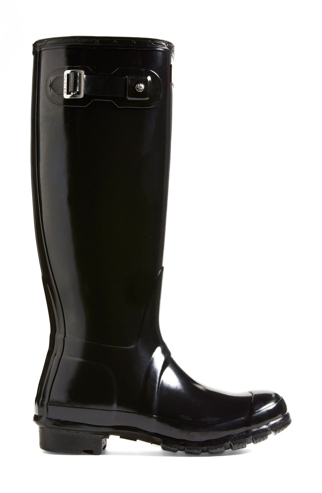 Hunter Original High Gloss Waterproof Boot, Alternate, color, 