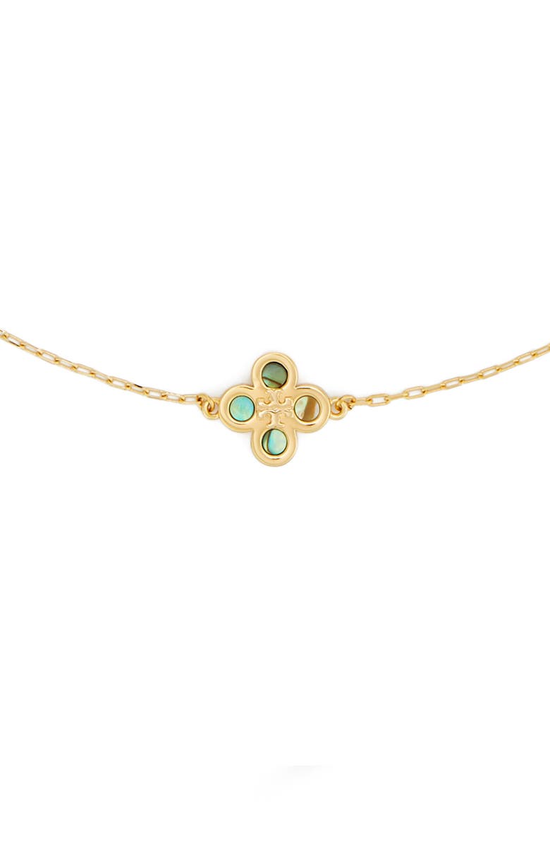 Tory Burch Kira Clover Station Necklace, Alternate, color, Tory Gold / Multi