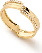 Ana Luisa Solid Yellow Gold - Triple Diamond Elevate Ring
