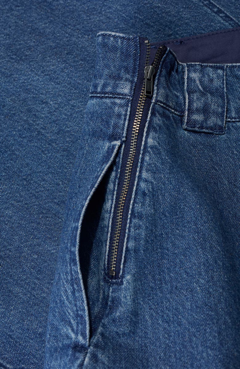 Seasalt Cornwall Restharrow Cotton & Linen A-Line Denim Skirt, Alternate, color, Mid Wash