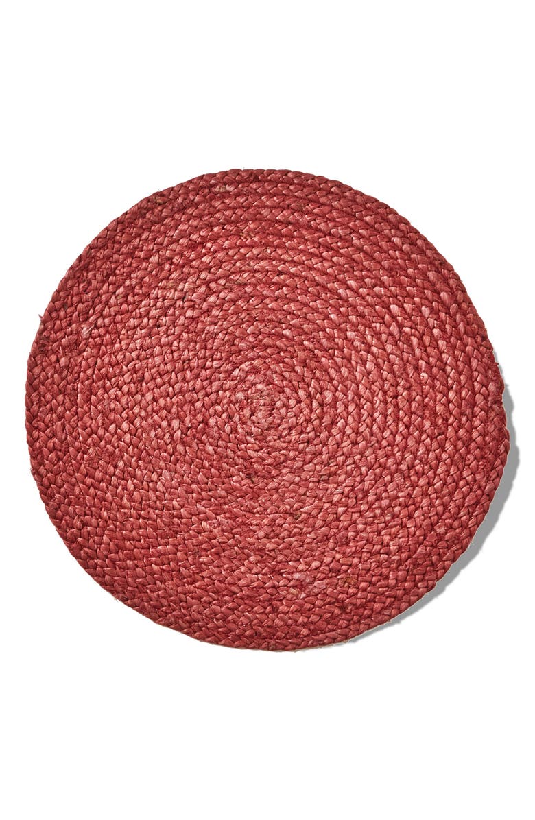 tag Hemp Braided Reversible Placemat Burnt Sienna Square, Main, color, Orange