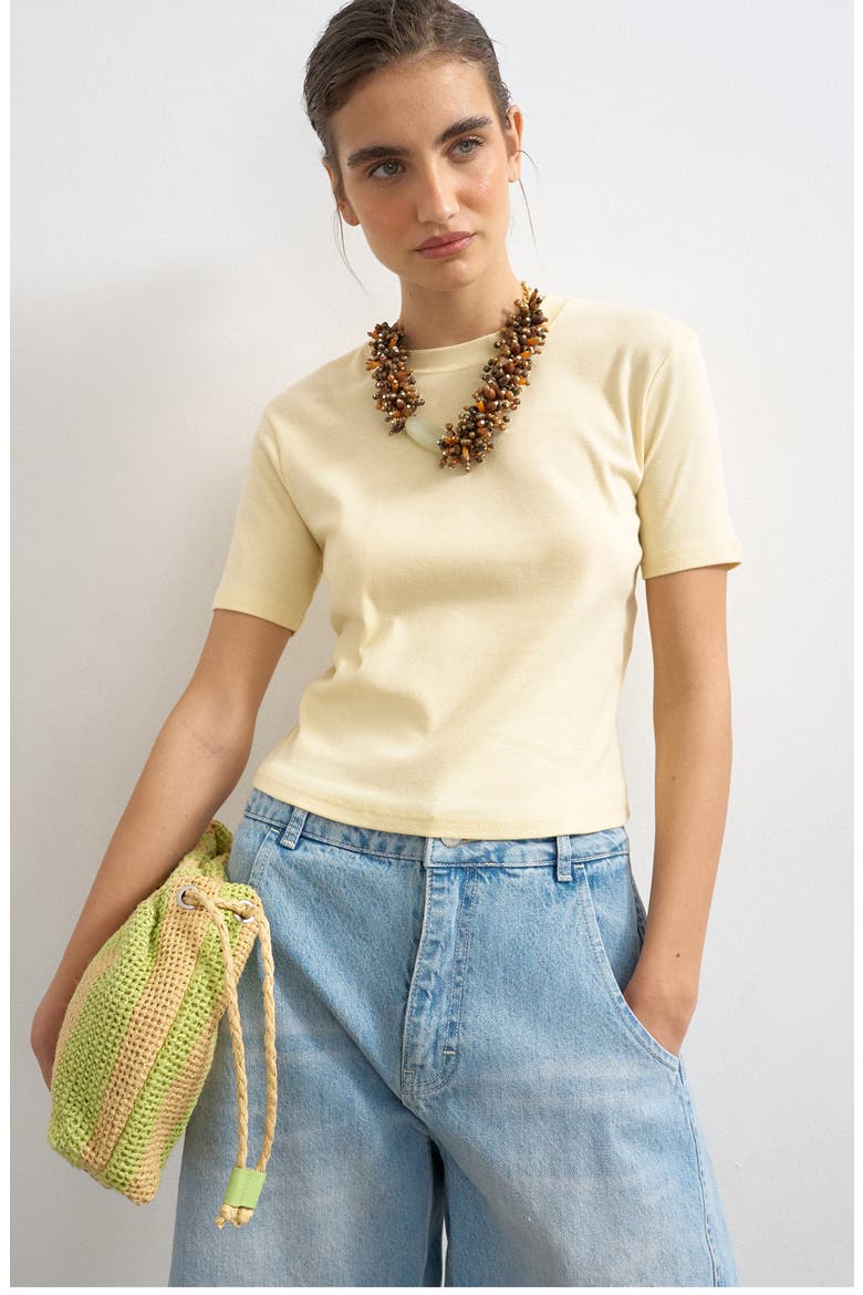Everyday Shrunken Cotton T-Shirt, Main, color, YELLOW