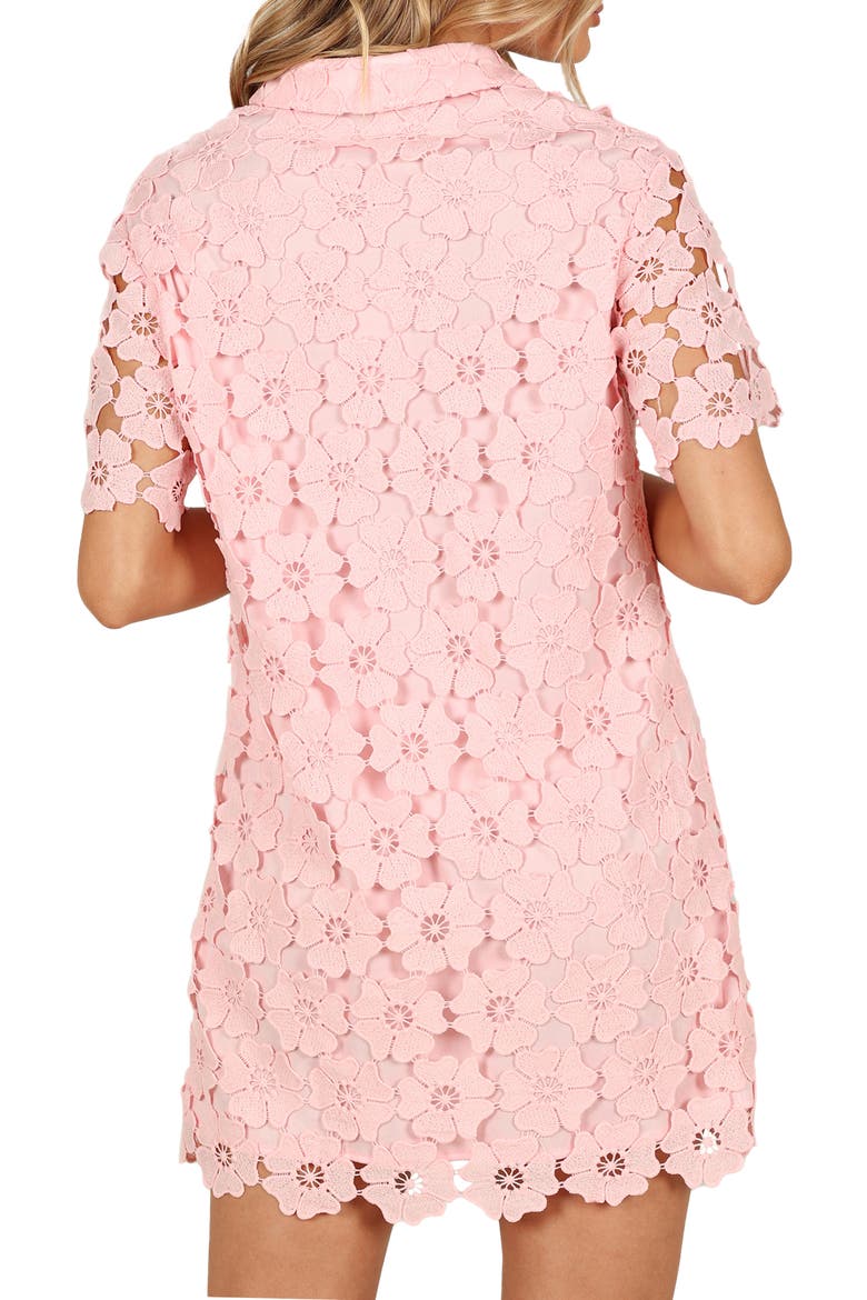 Tallie Floral Lace Shirtdress, Alternate, color, WATERMELON