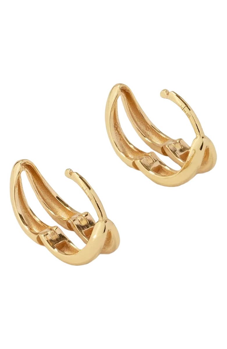 MADE BY MARY Split Huggie Hoop Earrings, Alternate, color, Gold Vermeil