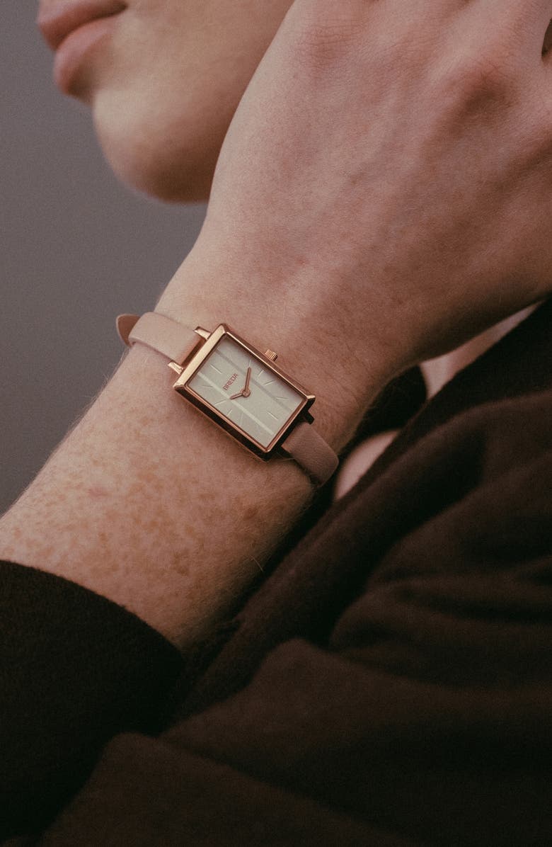 BREDA Eva Leather Strap Watch, 19mm, Alternate, color, 