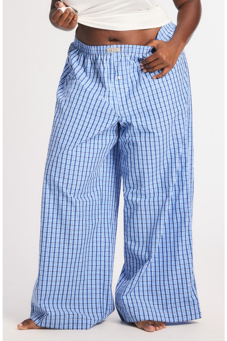 Kickback Casuals Sleep Pants, Main, color, SKYLINE BLUE PLAID BEHAVIOR