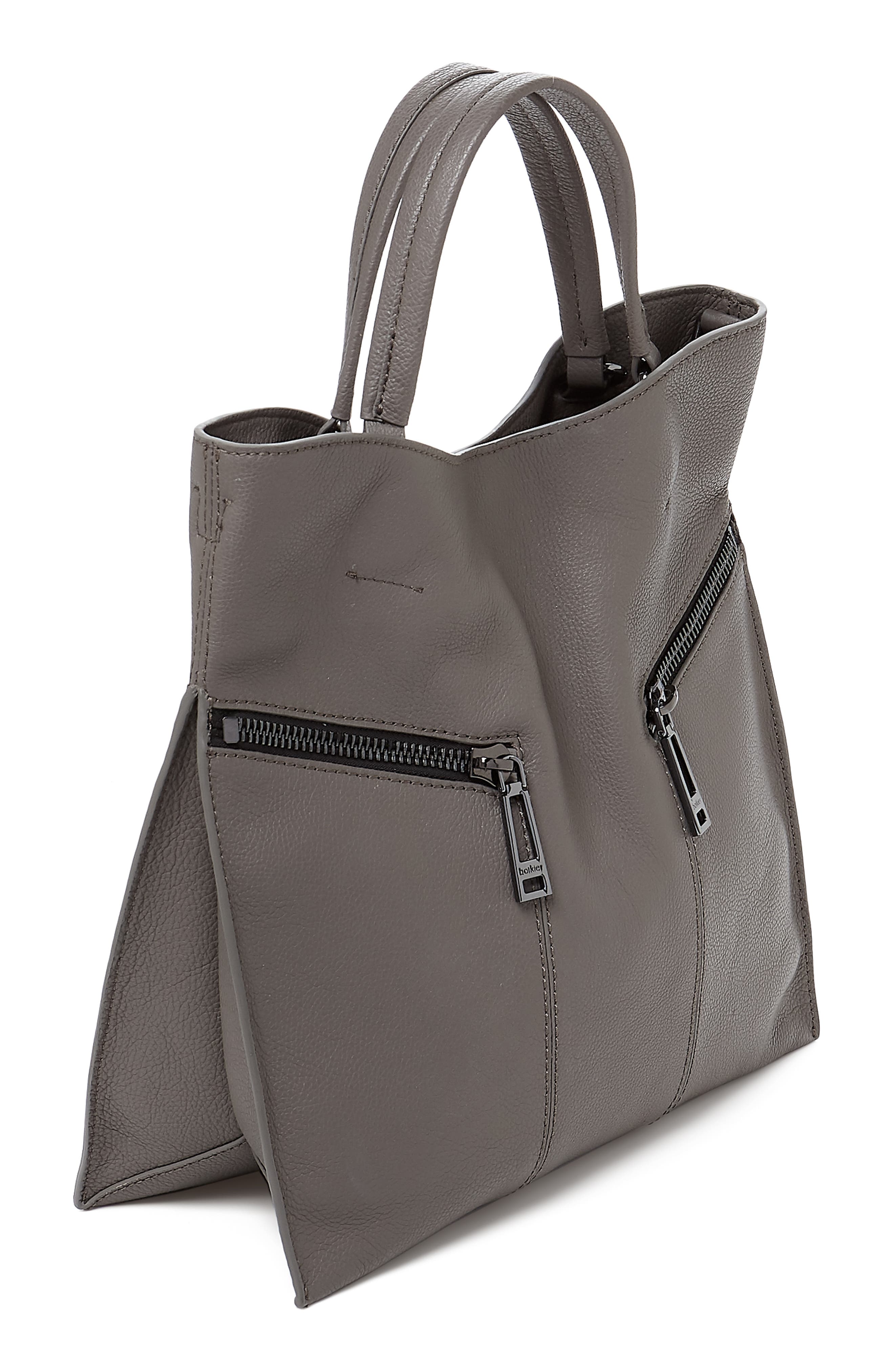 Trigger Pebbled Leather Satchel, Alternate, color, WINTER GREY