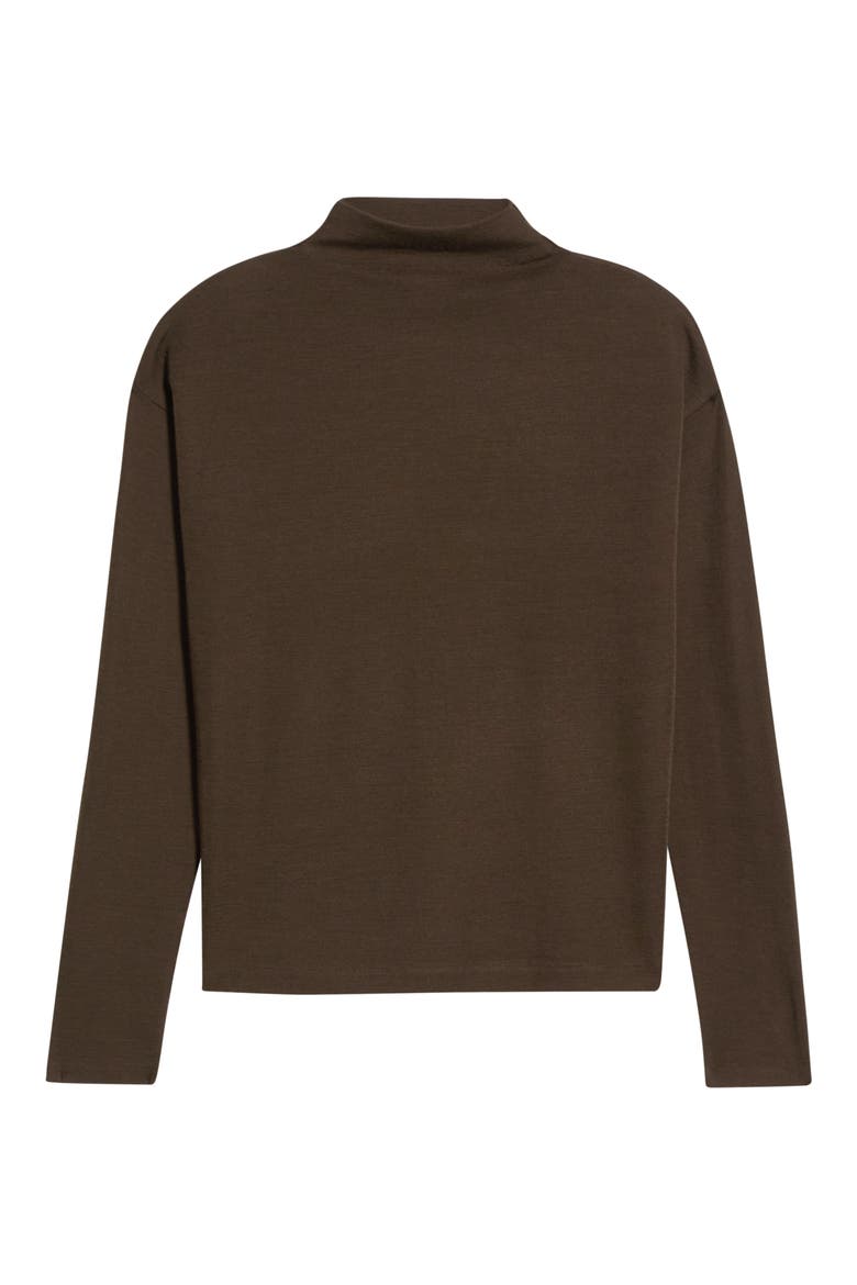 Relaxed Funnel Neck Wool Blend Top, Main, color, PINEWOOD