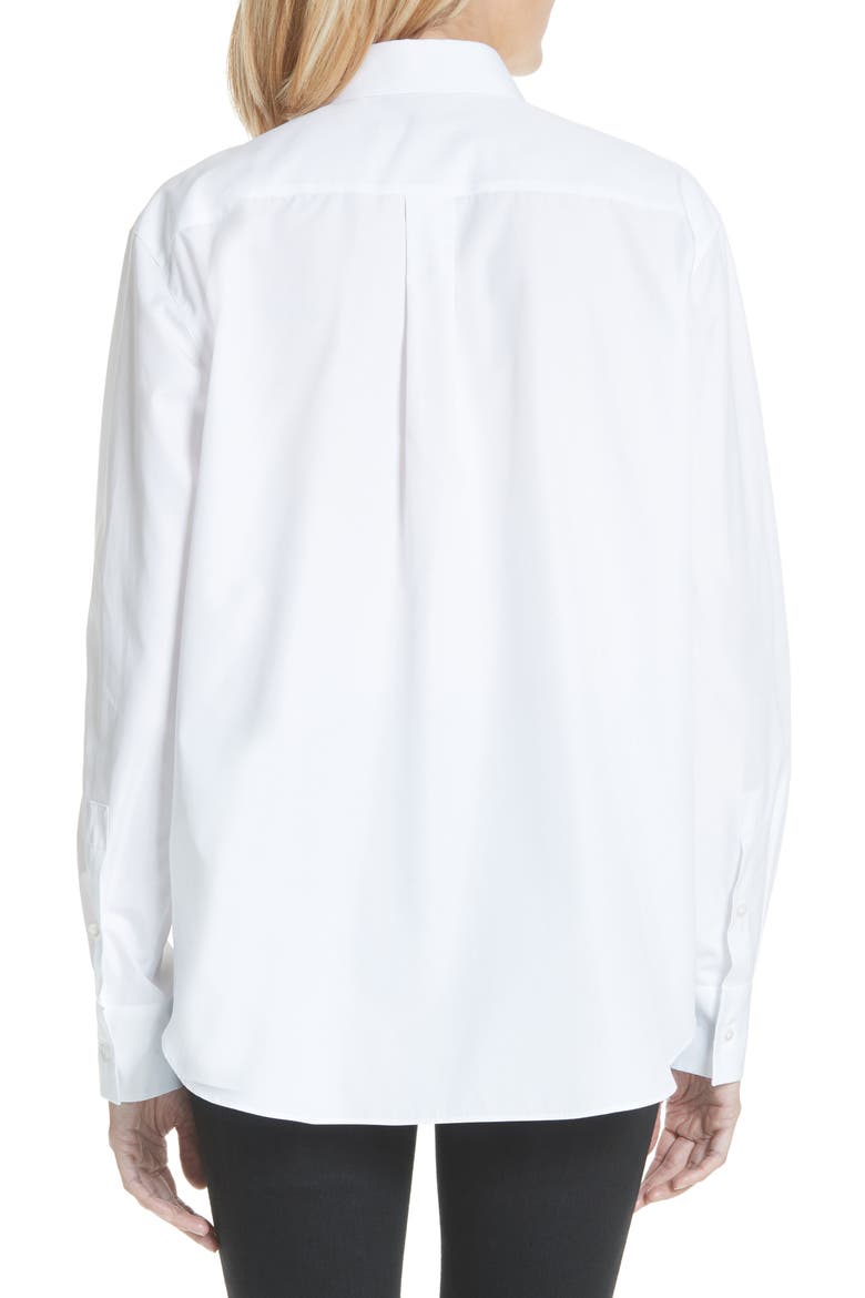 Love Story Embroidered Heart Poplin Blouse, Alternate, color, WHITE