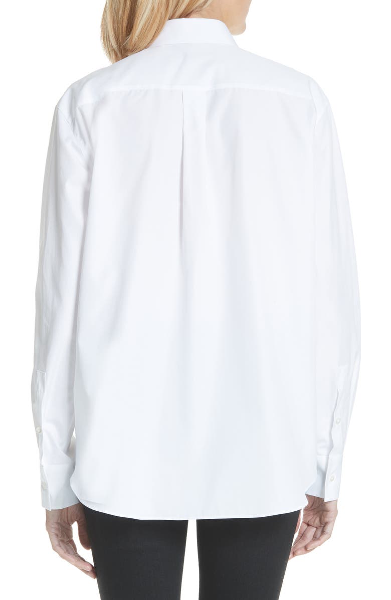 Valentino Love Story Embroidered Heart Poplin Blouse, Alternate, color, 