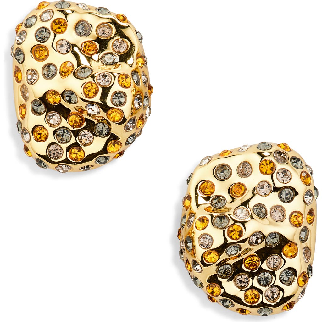 Lele Sadoughi Crystal Pavé Rock Earrings In Smokey Quartz