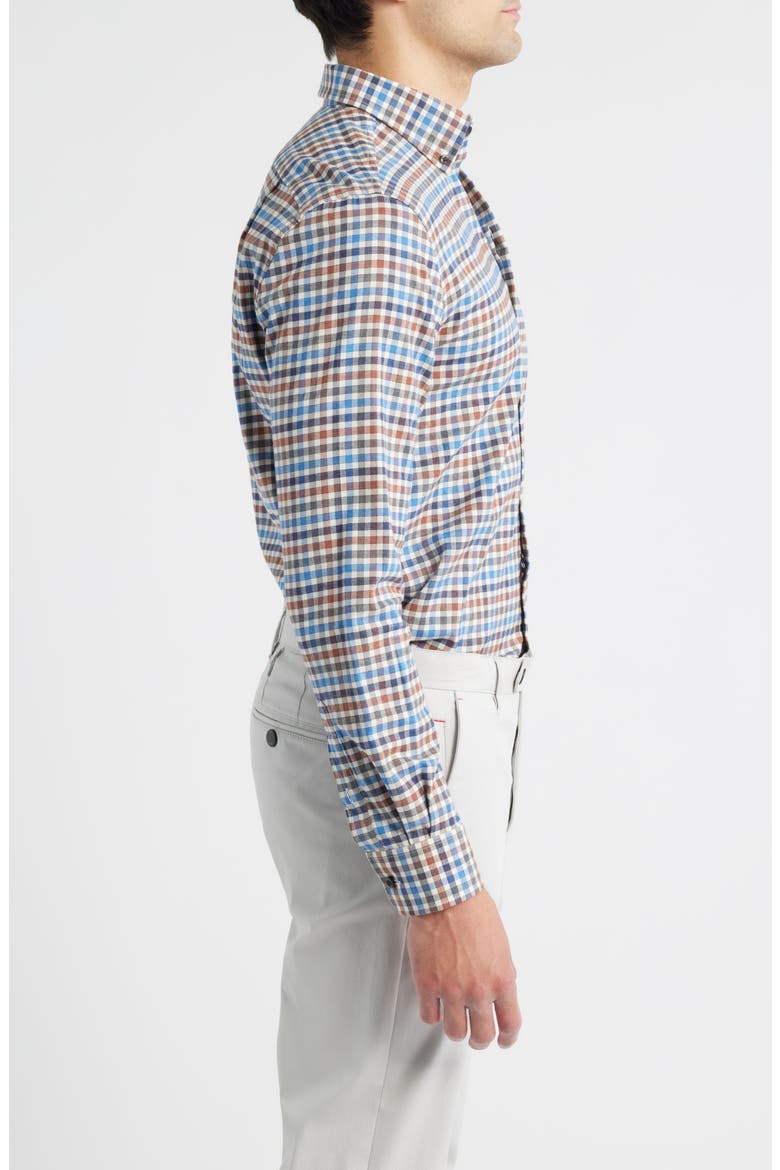 Krause Plaid Cotton Blend Button-Down Shirt, Alternate, color, HARVEST