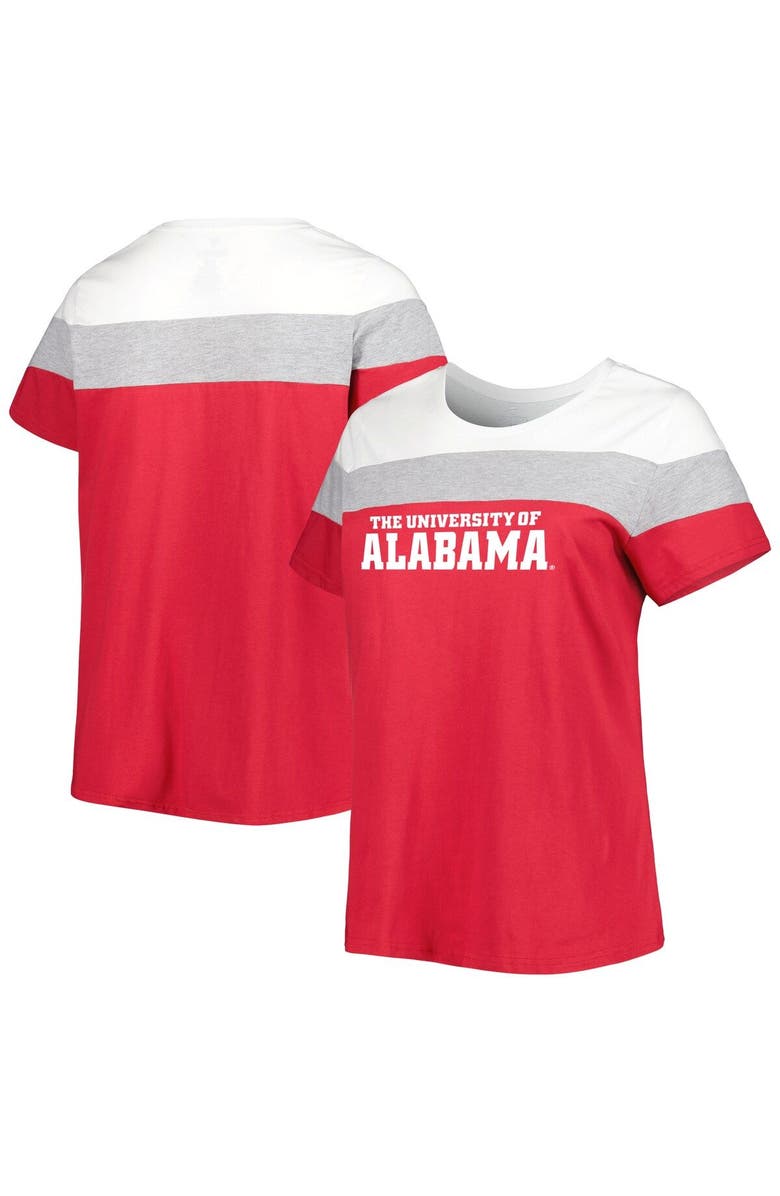 PROFILE Women's Crimson Alabama Crimson Tide Plus Size Split Body T-Shirt, Main, color, Crimson