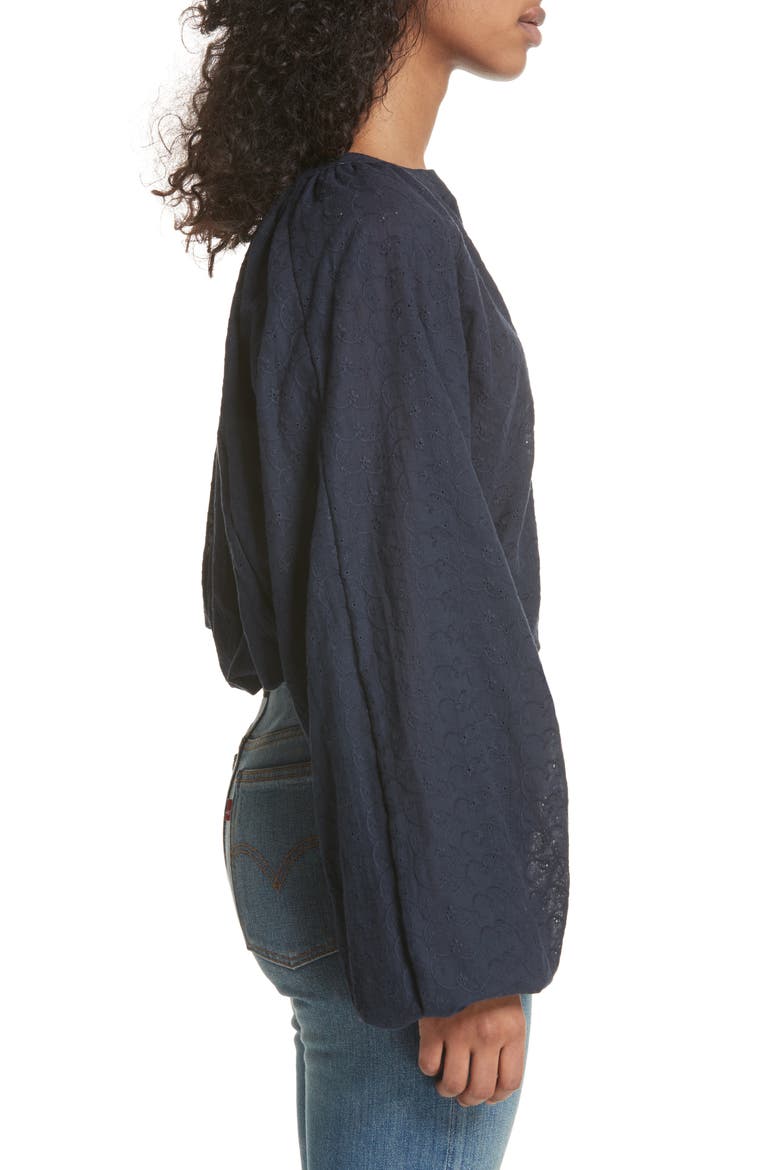 Down from the Clouds Peasant Top, Alternate, color, NAVY