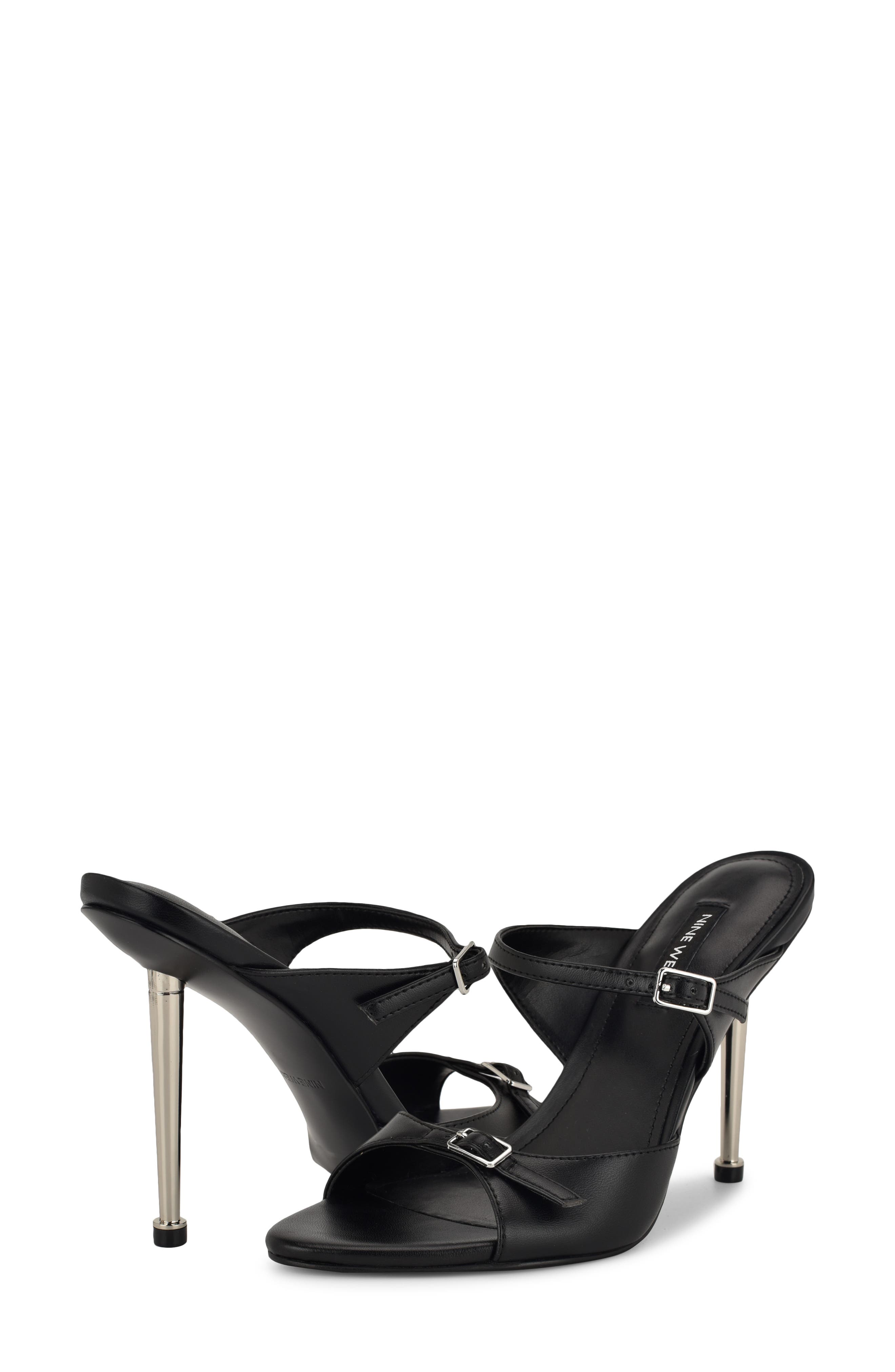 Nine West Reida Stiletto Sandal, Alternate, color, Black