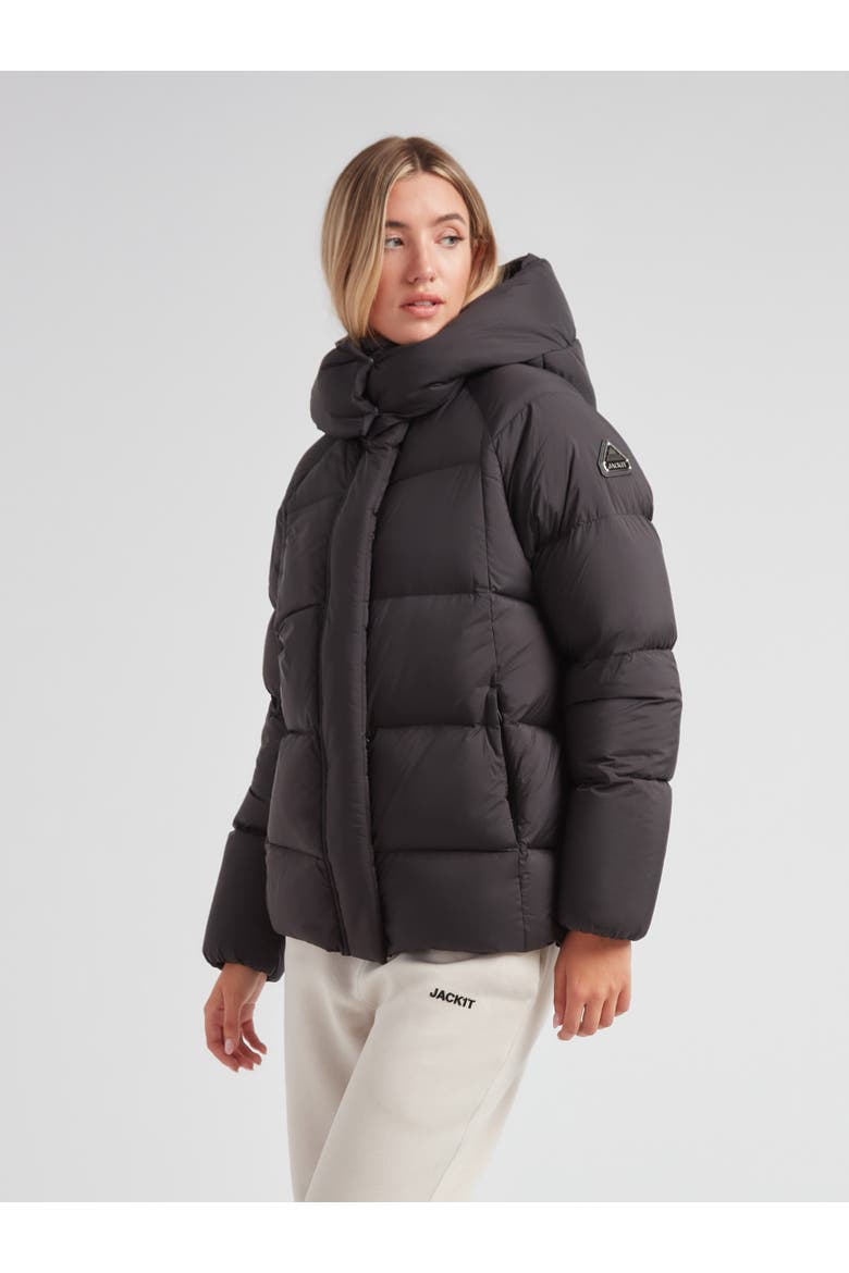 Cloud Prime Hooded Down Jacket, Main, color, BLACK/STONE