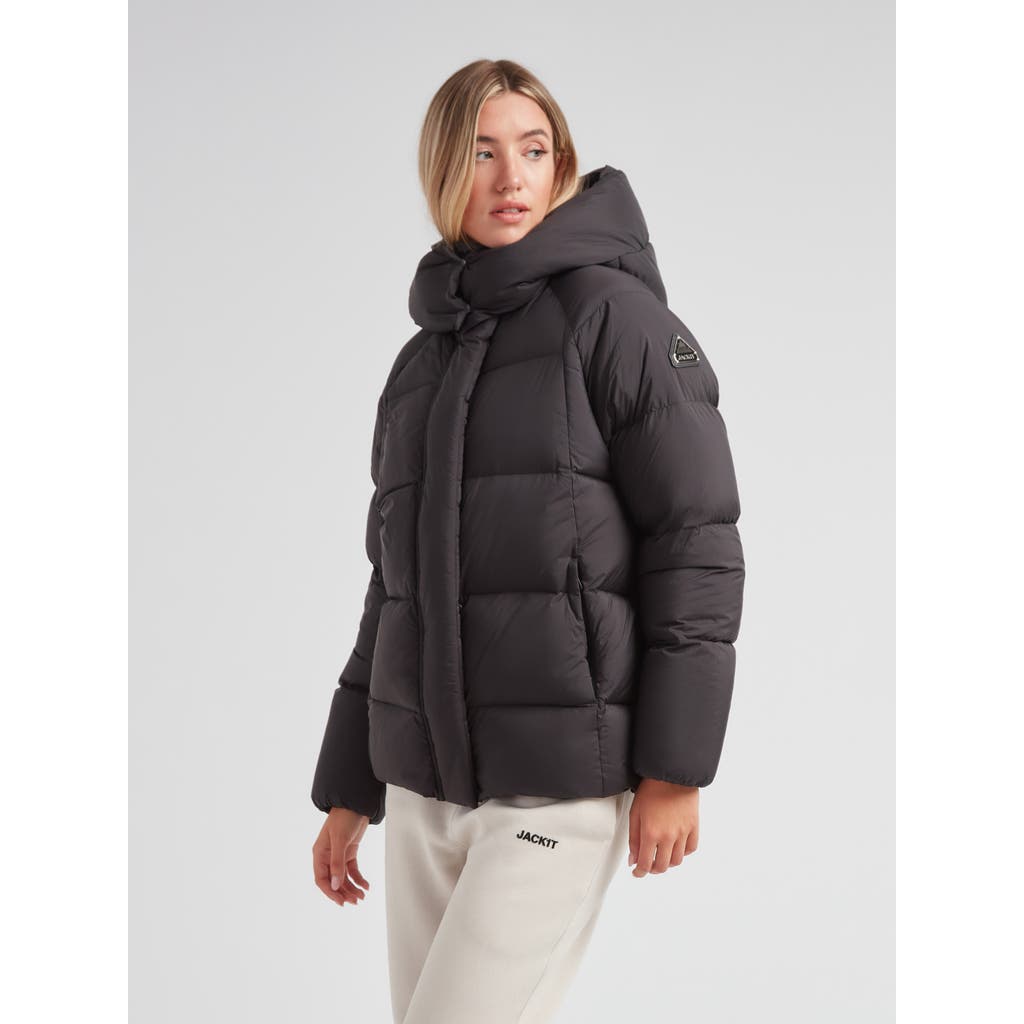 Jack1t Cloud Prime Hooded Down Jacket In Black