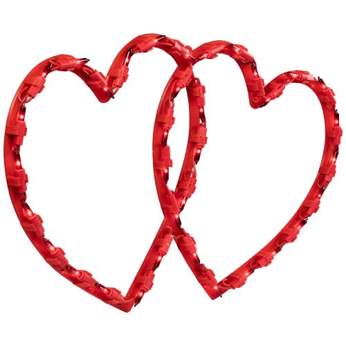 Northlight Lighted Double Heart Valentine's Day Window Silhouette In Red
