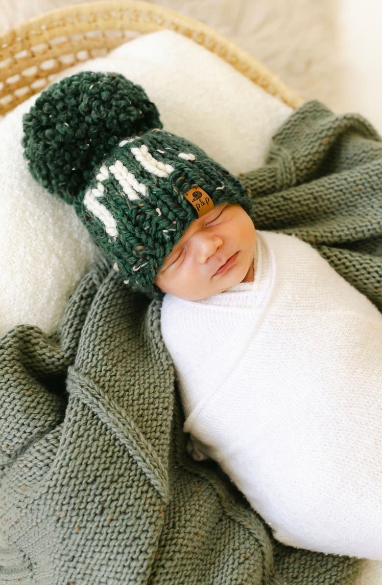 PINE + POPPY Hi Holiday Intarsia Pompom Hat, Alternate, color, 