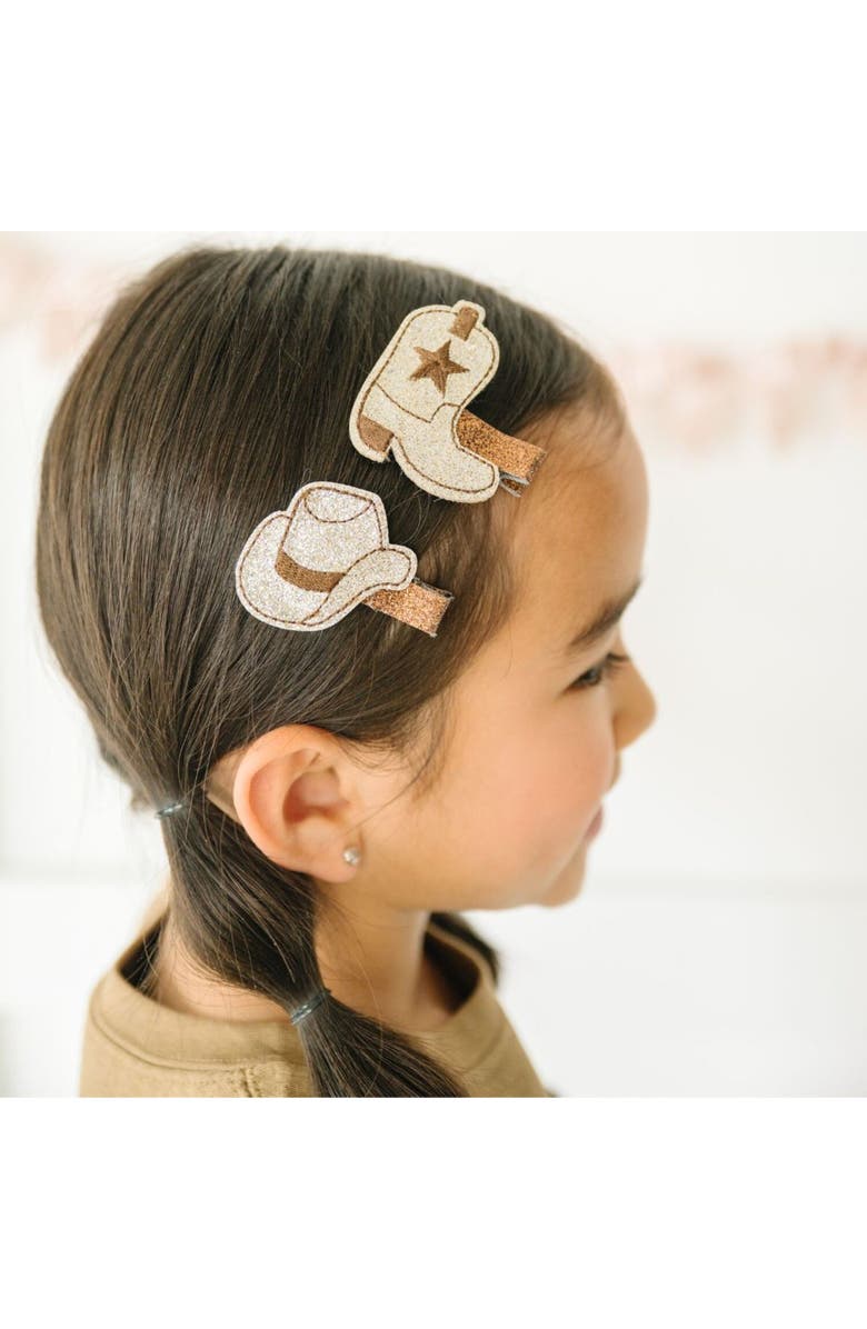 Sweet Wink Cowgirl Cutie Clip Set, Alternate, color, Brown Multicolor