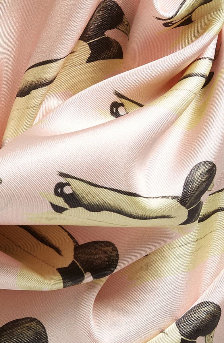 Burberry Duck Print Silk Square Scarf, Alternate, color,