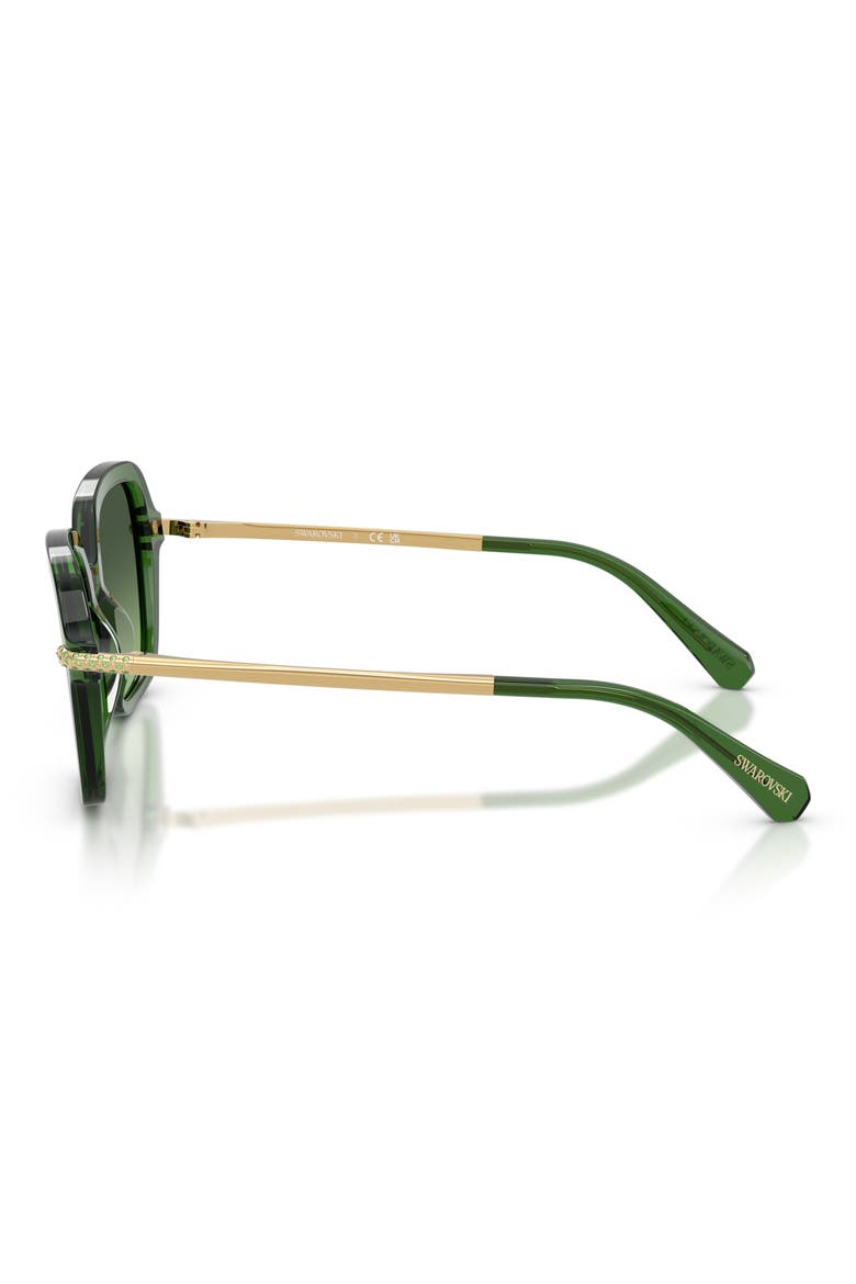 50mm Small Irregular Sunglasses, Alternate, color, TRANSPARENT DARK GREEN / GREEN