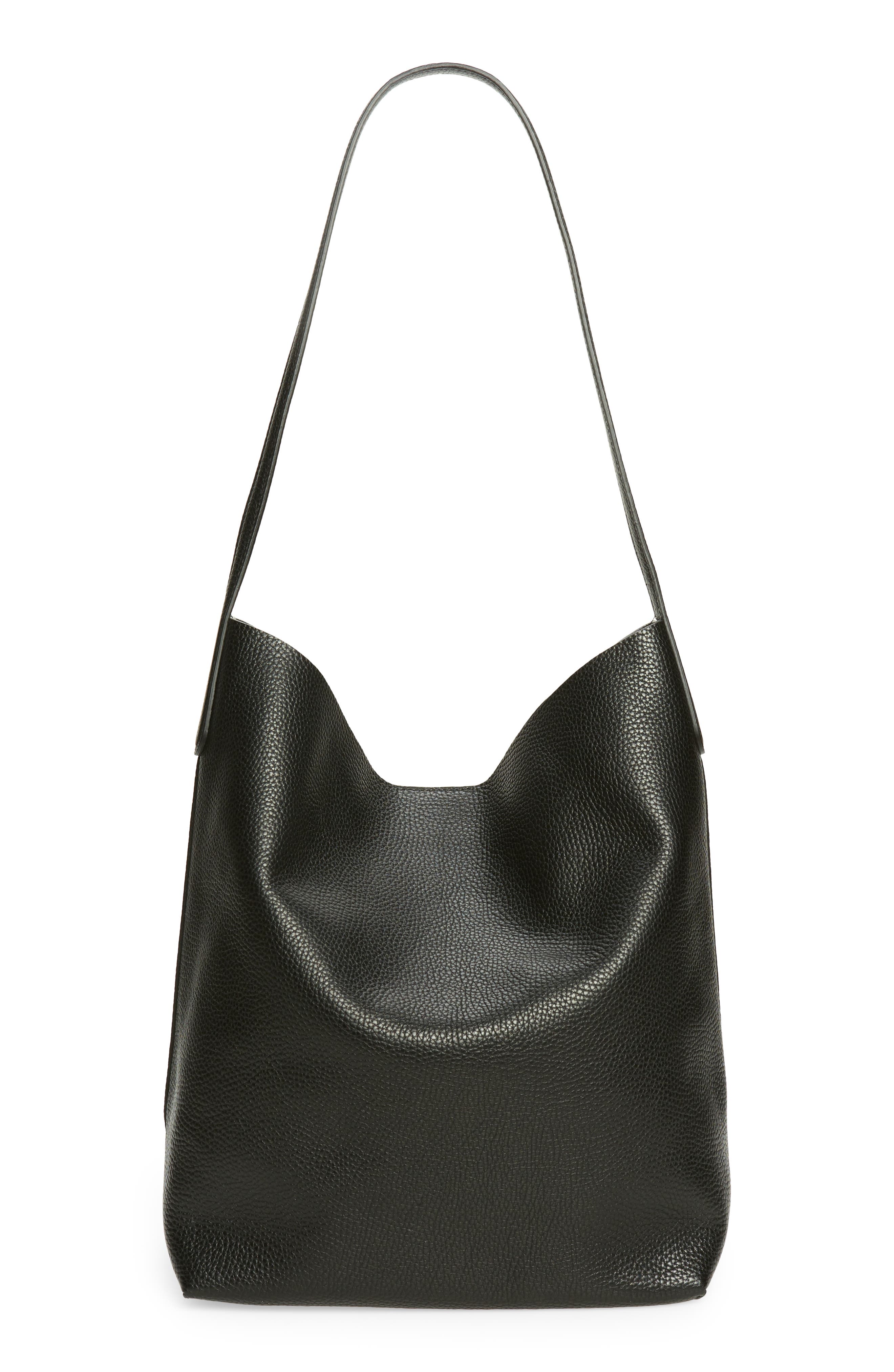 Mansur Gavriel Everyday Cabas Leather Hobo Bag, Alternate, color, Black