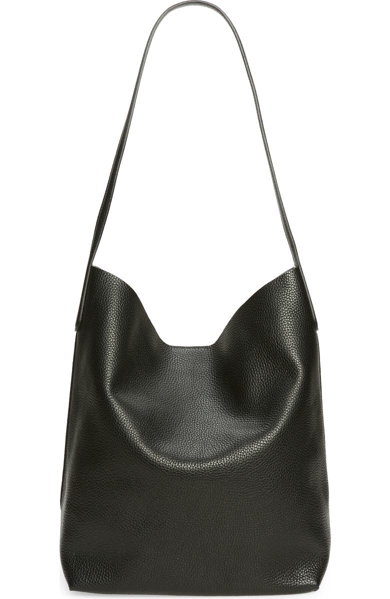 Mansur Gavriel Everyday Cabas Leather Hobo Bag, Alternate, color, Black