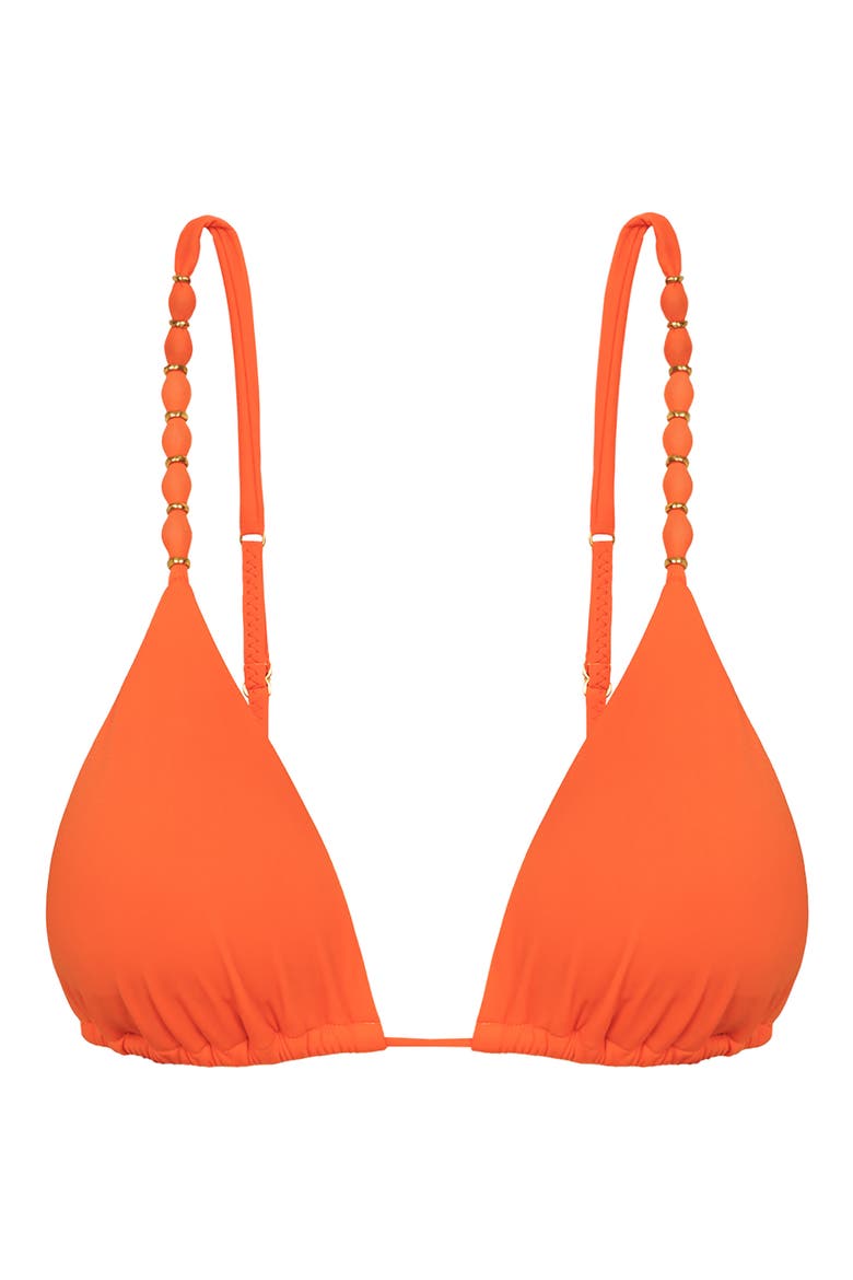 Beads Triangle Bikini Top, Alternate, color, ORANGE
