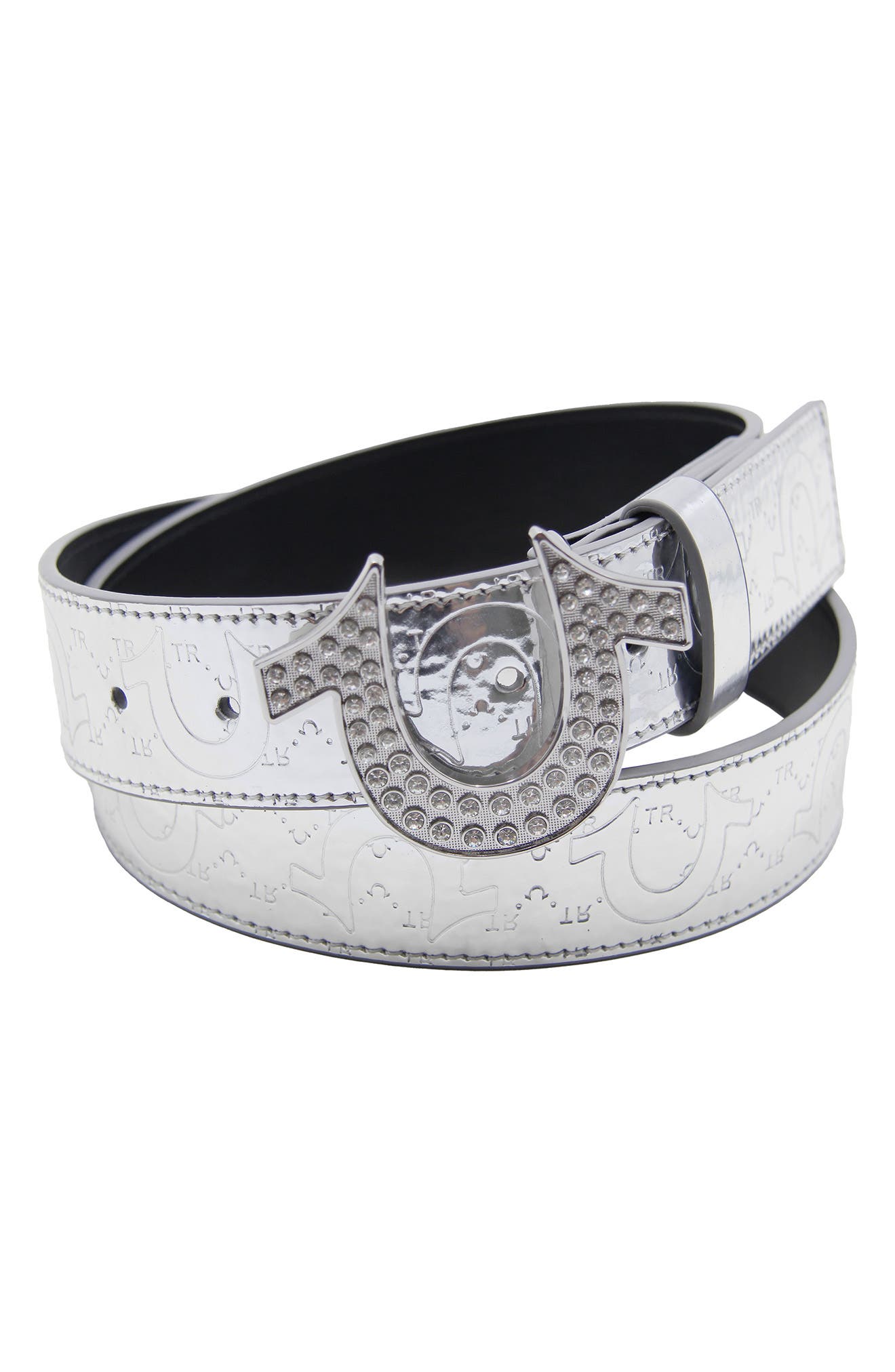 True Religion Argent Sage Horseshoe Buckle Belt