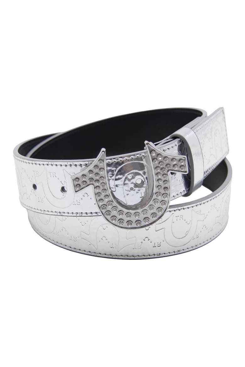Argent Sage Horseshoe Buckle Belt, Main, color, SILVER