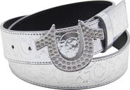 True Religion Argent Sage Horseshoe Buckle Belt