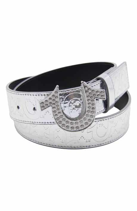 True Religion Argent Sage Horseshoe Buckle Belt