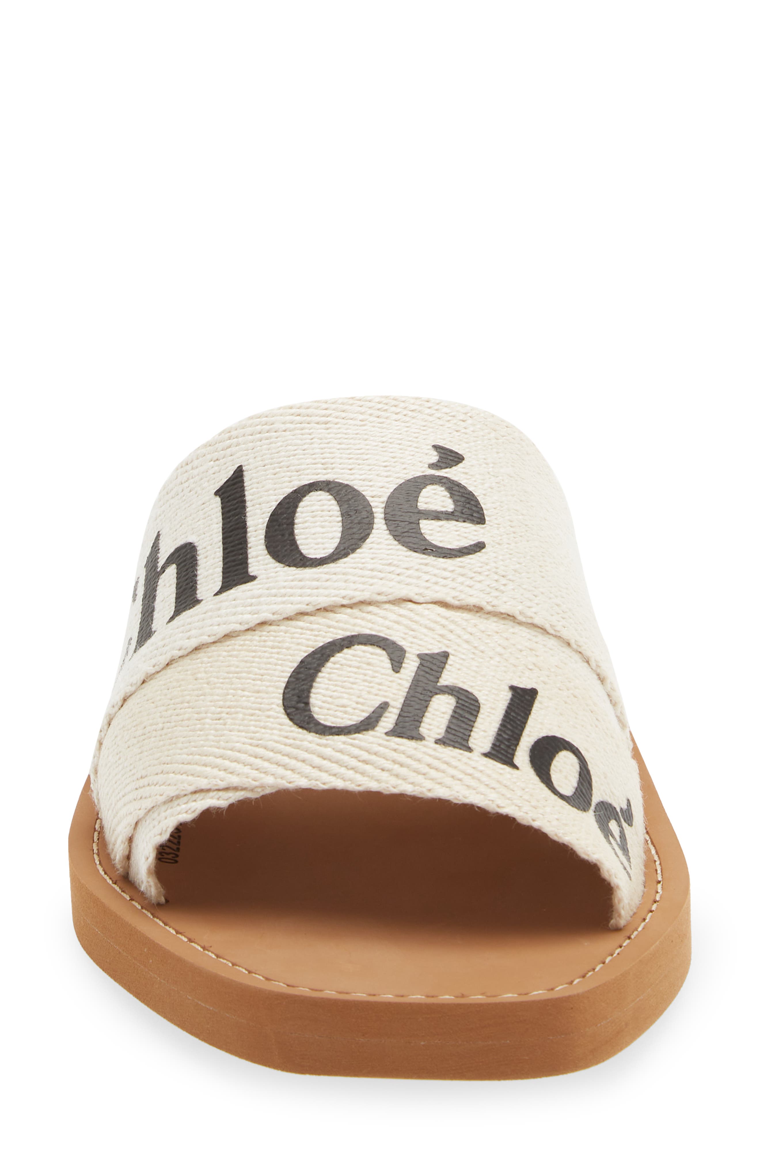Woody Logo Slide Sandal, Alternate, color, WHITE
