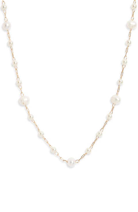 Freshwater Pearl Station Chain Necklace
