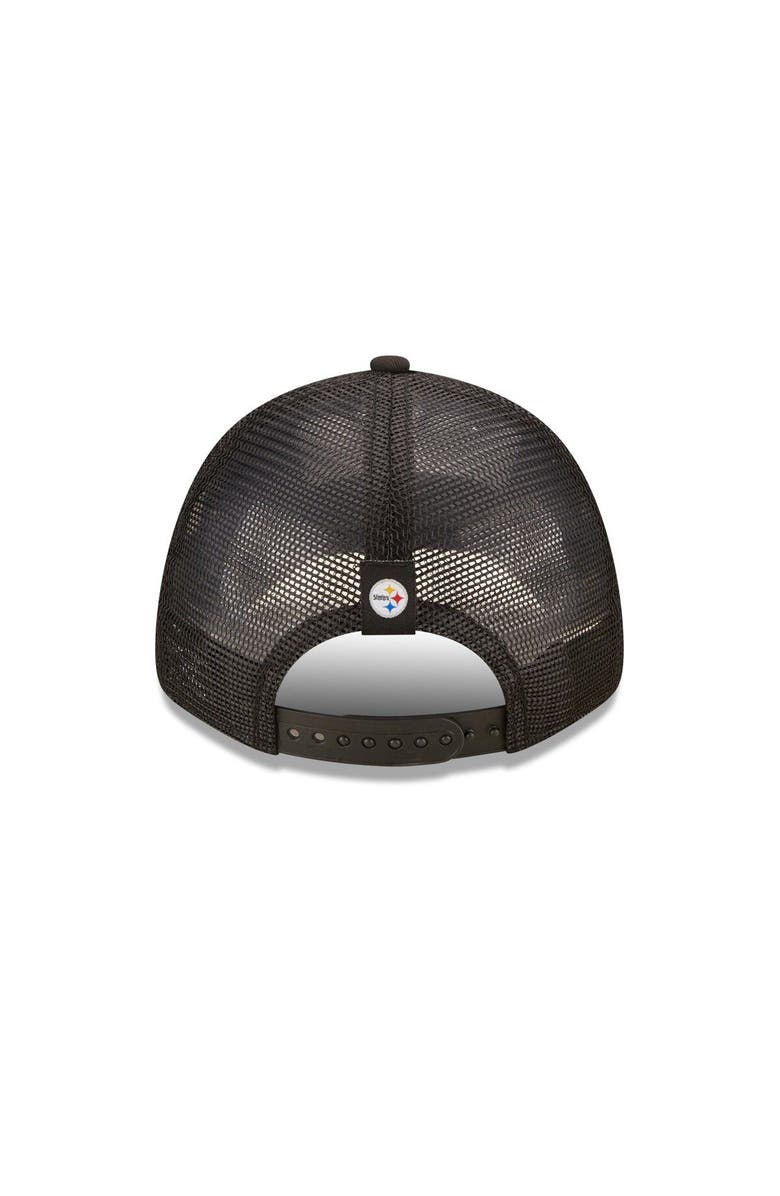 New Era Women's New Era   Black Pittsburgh Steelers Team Trucker 9FORTY Snapback Hat, Alternate, color, 