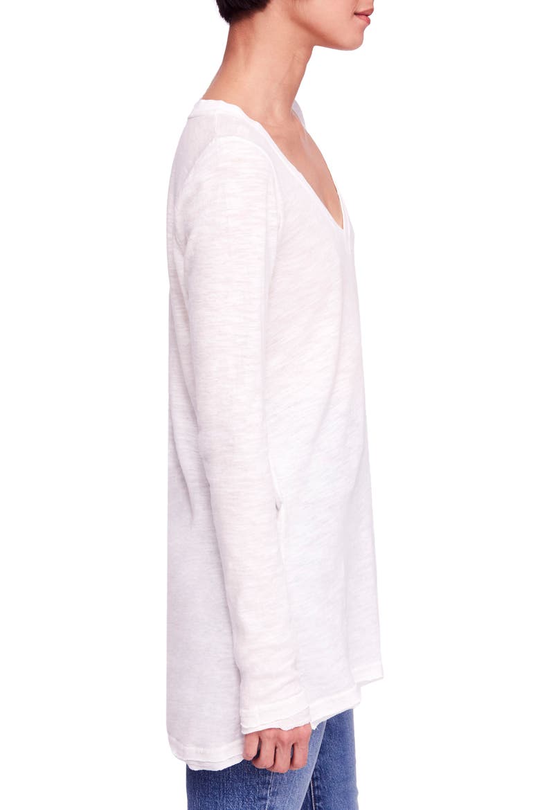 'Anna' Burnout High/Low Tee, Alternate, color, WHITE