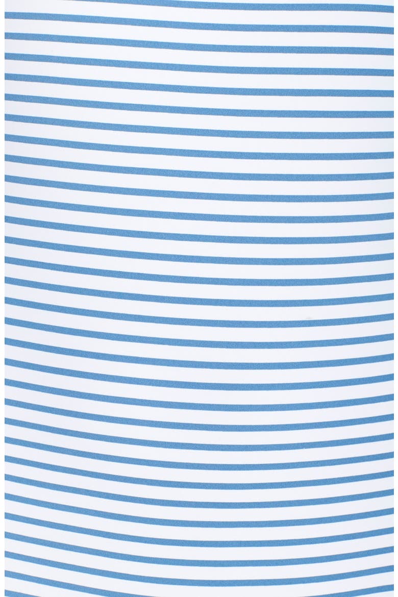 Lattice Back Stripe One-Piece Swimsuit, Alternate, color, CHAMBRAY