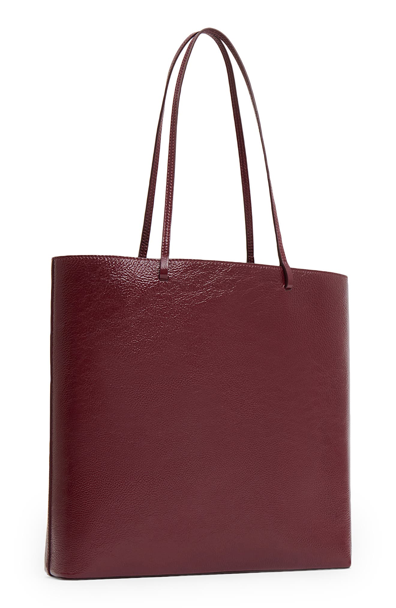 Large Filo Naplak Leather Tote, Alternate, color, CLARET