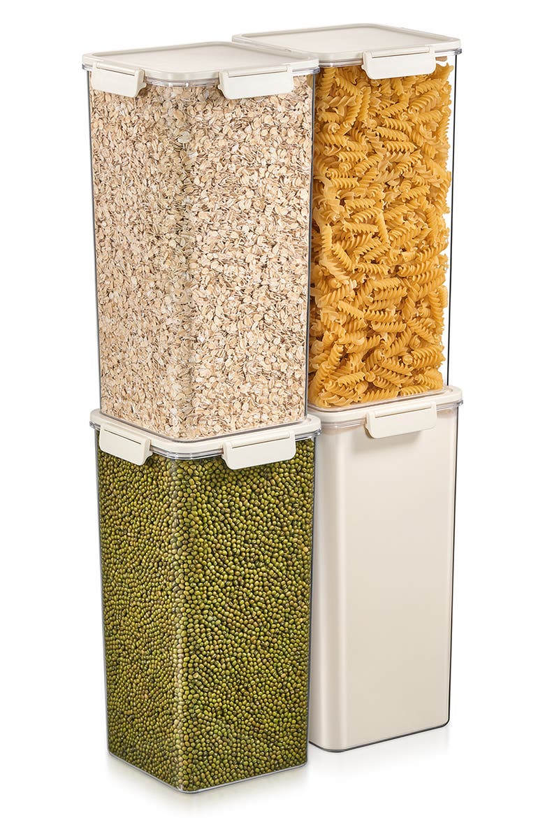 Set of 4 Airtight Food Storage Containers, Alternate, color, NO COLOR
